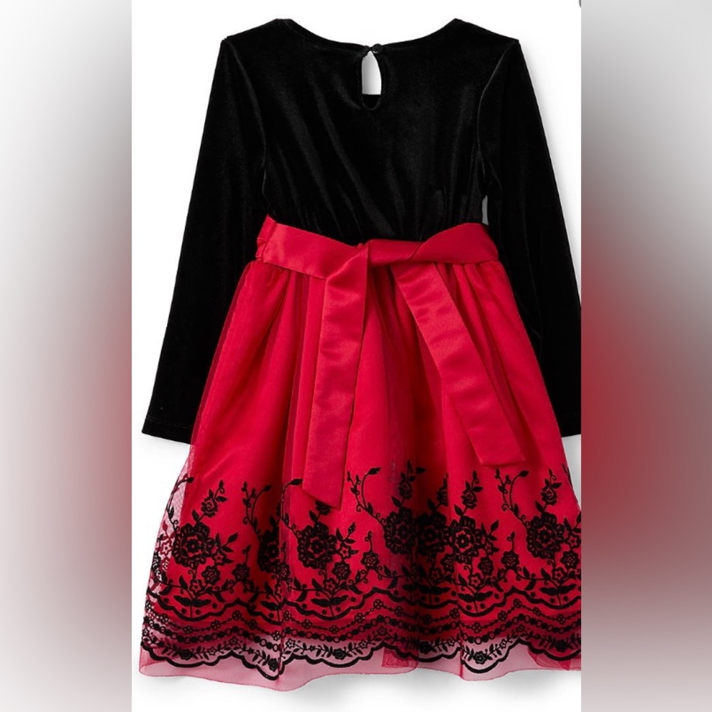 Elegant Black and Red Kids Dress. Perfect for a Christmas event!